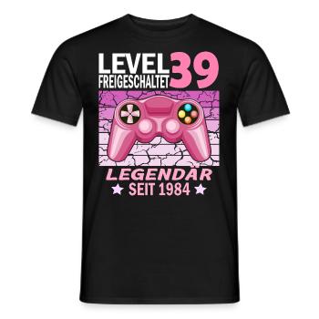 39. Geburtstag Gamer zocken Geburtstjahr 1984 - Männer T-Shirt - Schwarz - Vorne - AI Model Male 178 light (178cm)