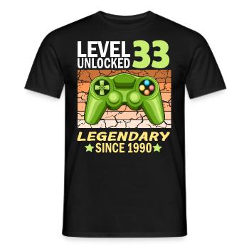 33. Geburtstag Gamer zocken Geburtstjahr 1990 - Männer T-Shirt - Schwarz - Vorne - AI Model Male 178 light (178cm)