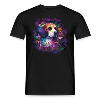 Beagle Beagle Motif Gift - Men's T-Shirt - black - Front - AI Model Male 178 light (178cm)