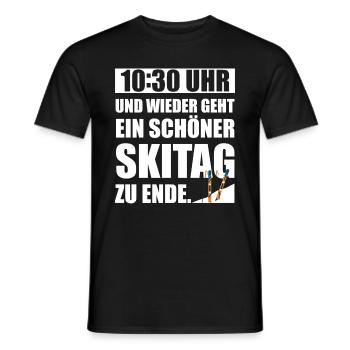 Lustiges 10:30 Uhr wieder geht ein schöner Skitag - Männer T-Shirt - Schwarz - Vorne - AI Model Male 178 light (178cm)