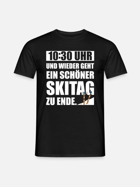 Lustiges 10:30 Uhr wieder geht ein schöner Skitag - Männer T-Shirt - Schwarz