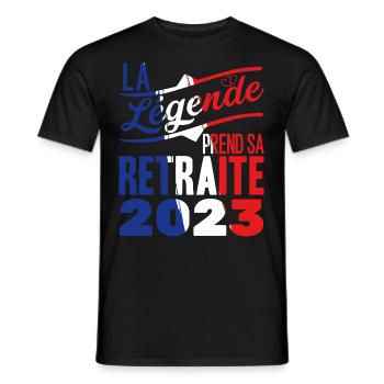 La Légende Prend Sa Retraite 2023 Retraité Vintage - T-shirt homme - noir - Devant - AI Model Male 178 light (178cm)