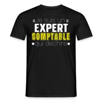 Expert Comptable Comptabilité Cadeau Homme Humour - T-shirt homme - noir - Devant - AI Model Male 178 light (178cm)