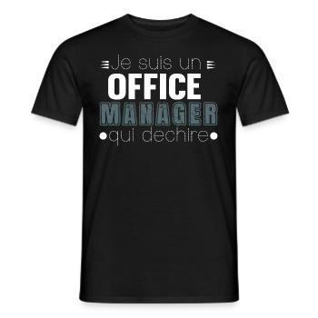 Office Manager Qui Déchire Cadeau - T-shirt homme - noir - Devant - AI Model Male 178 light (178cm)