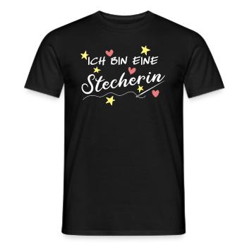 Ironisches Stecherin Embroidery Sticken Stickerin - Männer T-Shirt - Schwarz - Vorne - AI Model Male 178 light (178cm)