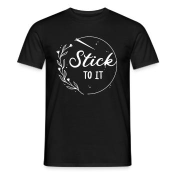 Stick To It Stickerin Sticken Embroidery Wortspiel - Männer T-Shirt - Schwarz - Vorne - AI Model Male 178 light (178cm)