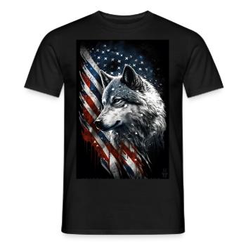 Wolf Design par ART8NS Art sur Streetwear S 08of25 - T-shirt homme - noir - Devant - AI Model Male 178 light (178cm)