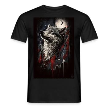 Wolf Design par ART8NS Art on Streetwear S 05of25 - T-shirt homme - noir - Devant - AI Model Male 178 light (178cm)