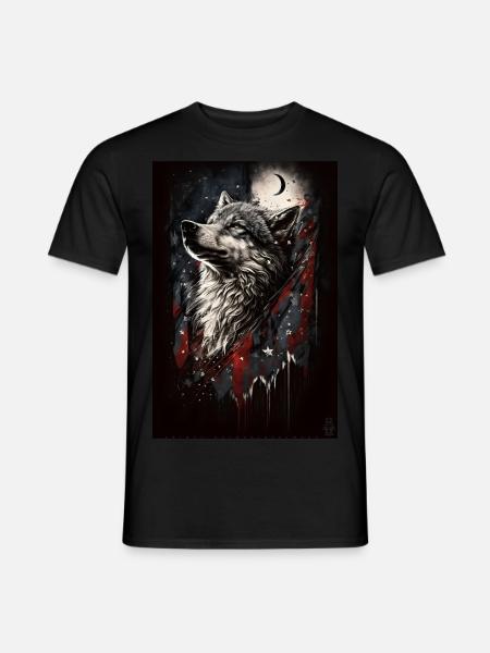 Wolf Design by ART8NS Art on Streetwear S 05of25 - Männer T-Shirt - Schwarz