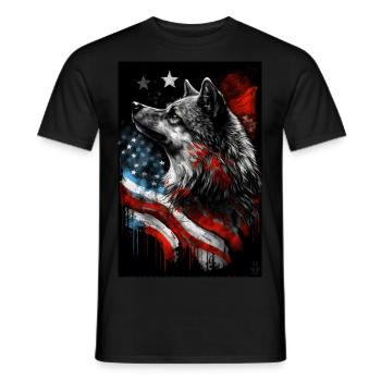 Wolf Design par ART8NS Art on Streetwear S 23of25 - T-shirt homme - noir - Devant - AI Model Male 178 light (178cm)