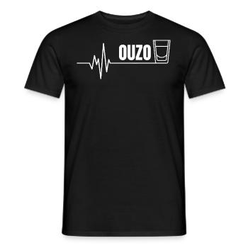 Ouzo disant pour les Grecs Un ouzo par jour - T-shirt homme - noir - Devant - AI Model Male 178 light (178cm)