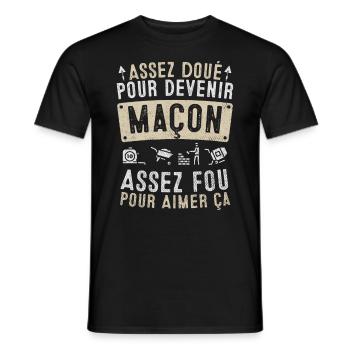 tarif horaire maçon humour maçonnerie homme cadeau - T-shirt homme - noir - Devant - AI Model Male 178 light (178cm)