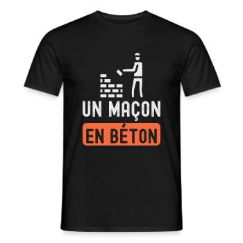 un maçon en béton - T-shirt homme - noir - Devant - AI Model Male 178 light (178cm)