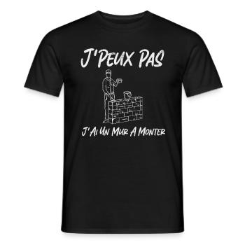 tarif horaire maçon humour maçonnerie homme cadeau - T-shirt homme - noir - Devant - AI Model Male 178 light (178cm)