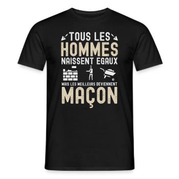 Maçon - Homme - Maçonnerie - Meilleur - Cadeau - T-shirt homme - noir - Devant - AI Model Male 178 light (178cm)