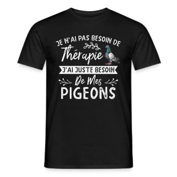 Pigeon, pigeon, colombophile, pigeons, course - T-shirt homme - noir - Devant - AI Model Male 178 light (178cm)