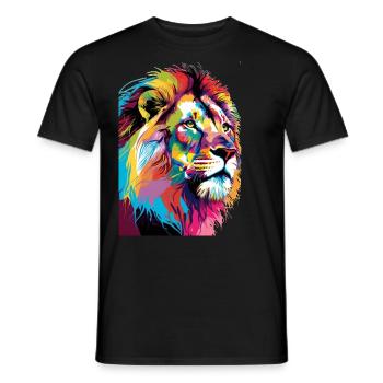 Lion Pop Art - T-shirt homme - noir - Devant - AI Model Male 178 light (178cm)