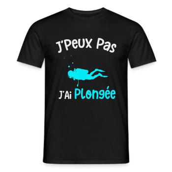 J'peux pas j'ai plongée - T-shirt homme - noir - Devant - AI Model Male 178 light (178cm)