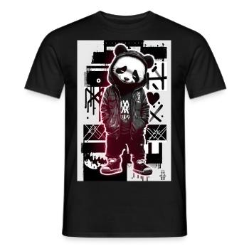 Cool Panda par ART8NS Art ON Streetwear - T-shirt homme - noir - Devant - AI Model Male 178 light (178cm)