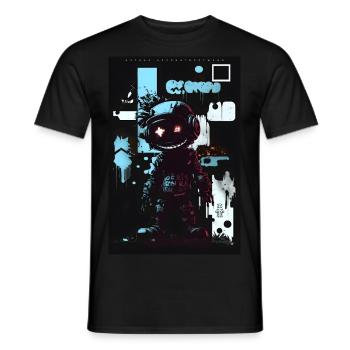 Robot Graffiti Design par ART8NS Art ON Streetwear - T-shirt homme - noir - Devant - AI Model Male 178 light (178cm)