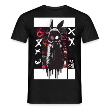 Bunny Graffiti Design by ART8NS Art ON Streetwear - Männer T-Shirt - Schwarz - Vorne - AI Model Male 178 light (178cm)