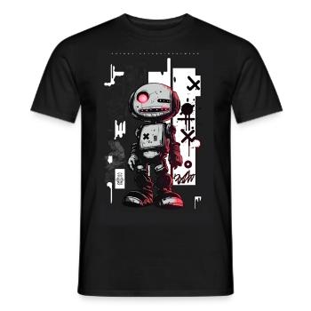 Robot Graffiti Design par ART8NS Art ON Streetwear - T-shirt homme - noir - Devant - AI Model Male 178 light (178cm)
