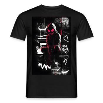 S. Man Graffiti Design par ART8NS Art ON Streetwear - T-shirt homme - noir - Devant - AI Model Male 178 light (178cm)