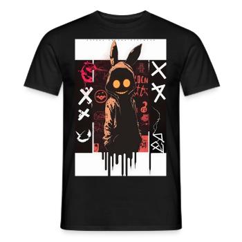 Bunny Graffiti Design by ART8NS Art ON Streetwear - Männer T-Shirt - Schwarz - Vorne - AI Model Male 178 light (178cm)