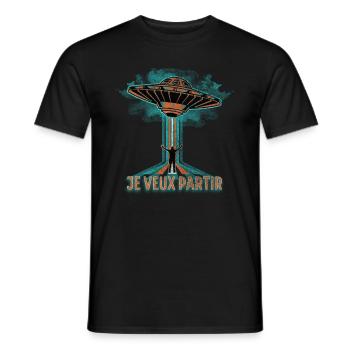 Je veux partir - T-shirt homme - noir - Devant - AI Model Male 178 light (178cm)