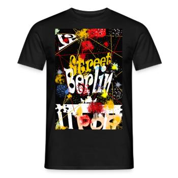 Berlin Street Pop Art - Men's T-Shirt - black - Front - AI Model Male 178 light (178cm)