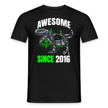Génial depuis 2016 - 7ème anniversaire de dinosaure - T-shirt homme - noir - Devant - AI Model Male 178 light (178cm)
