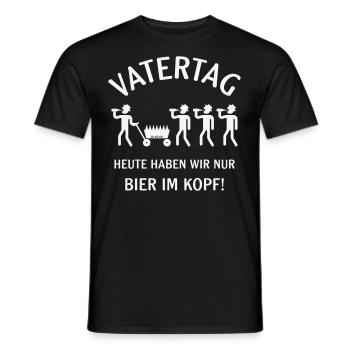 Vatertag – Bier Im Kopf (Bollerwagen / W) - Männer T-Shirt - Schwarz - Vorne - AI Model Male 178 light (178cm)
