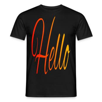Hello - Men's T-Shirt - black - Front - AI Model Male 178 light (178cm)