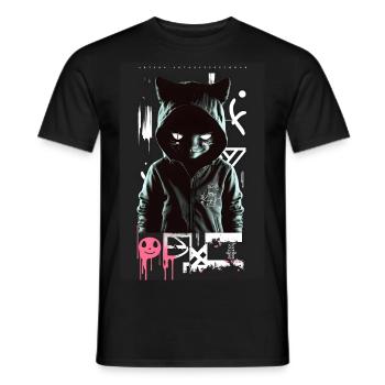 Crazy Graffiti Cat by ART8NS Art ON Streetwear - Männer T-Shirt - Schwarz - Vorne - AI Model Male 178 light (178cm)
