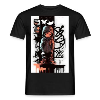Robot by ART8NS - Art ON Streetwear - Men's T-Shirt - black - Front - AI Model Male 178 light (178cm)