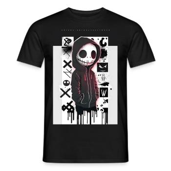 Ghost by ART8NS - Art ON Streetwear - Men's T-Shirt - black - Front - AI Model Male 178 light (178cm)