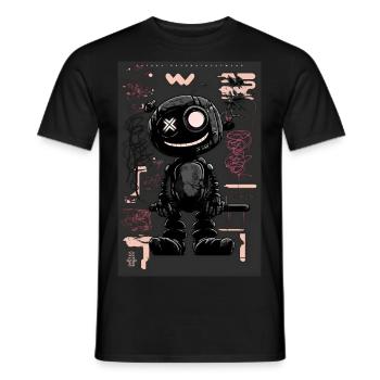 Robot by ART8NS - Art ON Streetwear - Männer T-Shirt - Schwarz - Vorne - AI Model Male 178 light (178cm)