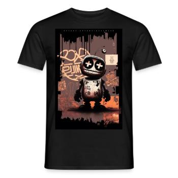Robot by ART8NS - Art ON Streetwear - Männer T-Shirt - Schwarz - Vorne - AI Model Male 178 light (178cm)