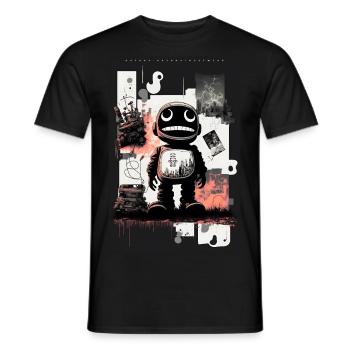Robot by ART8NS - Art ON Streetwear - Männer T-Shirt - Schwarz - Vorne - AI Model Male 178 light (178cm)