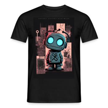 Robot by ART8NS - Art ON Streetwear - Männer T-Shirt - Schwarz - Vorne - AI Model Male 178 light (178cm)