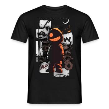 Robot by ART8NS - Art ON Streetwear - Men's T-Shirt - black - Front - AI Model Male 178 light (178cm)