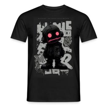 Robot by ART8NS - Art ON Streetwear - Men's T-Shirt - black - Front - AI Model Male 178 light (178cm)