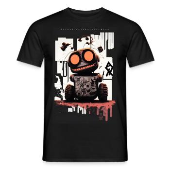 Robot by ART8NS - Art ON Streetwear - Men's T-Shirt - black - Front - AI Model Male 178 light (178cm)