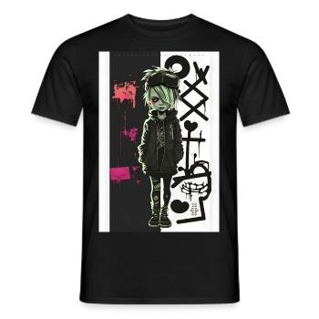 Bad Girl par ART8NS - Art ON Streetwear - T-shirt homme - noir - Devant - AI Model Male 178 light (178cm)