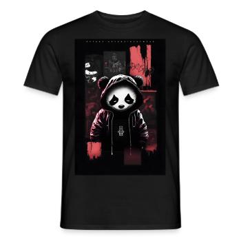 Panda par ART8NS - Art ON Streetwear - T-shirt homme - noir - Devant - AI Model Male 178 light (178cm)