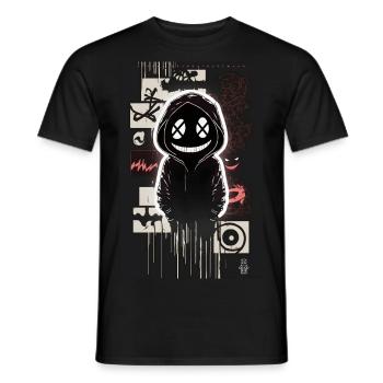Ghost by ART8NS - Art ON Streetwear - Men's T-Shirt - black - Front - AI Model Male 178 light (178cm)