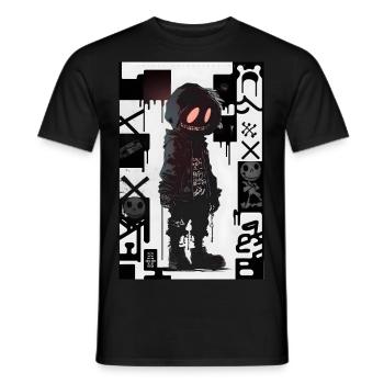 Robot by ART8NS - Art ON Streetwear - Men's T-Shirt - black - Front - AI Model Male 178 light (178cm)