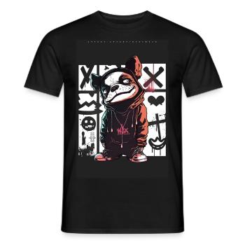 Bulldog par ART8NS - Art ON Streetwear - T-shirt homme - noir - Devant - AI Model Male 178 light (178cm)