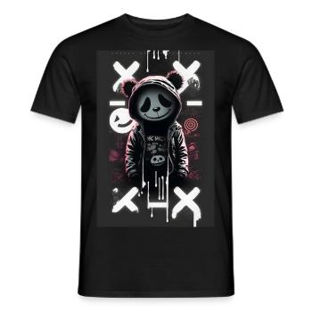 Panda by ART8NS - Art ON Streetwear - Men's T-Shirt - black - Front - AI Model Male 178 light (178cm)