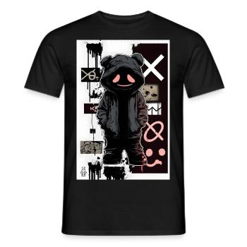 Cyber Teddy by ART8NS - Art ON Streetwear - Männer T-Shirt - Schwarz - Vorne - AI Model Male 178 light (178cm)